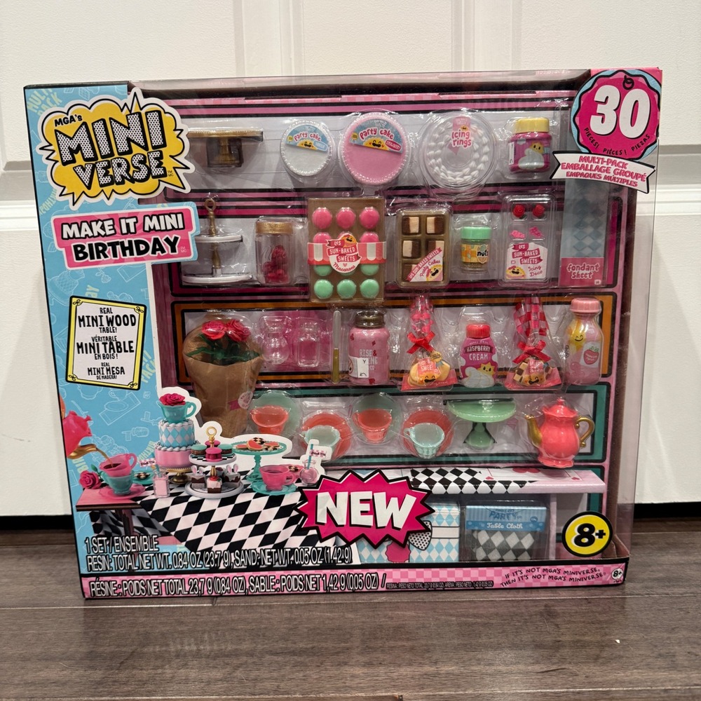 MGA Miniverse Make It Mini Birthday Multi-Pack 30 Pieces 5 Recipes New